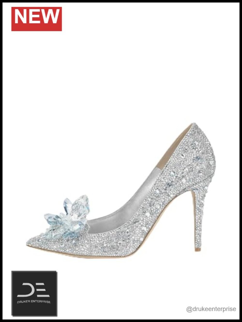 Crystal Rhinestone Pointed Toe Pumps Clear Stiletto High Heels Wedding